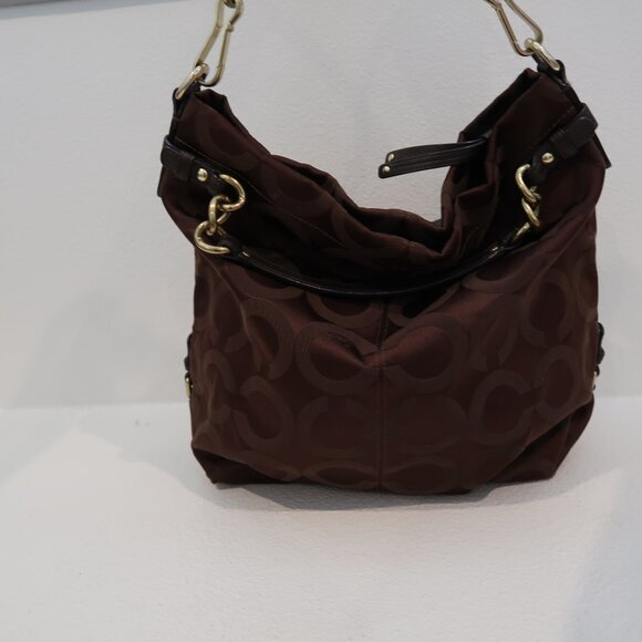 Coach H0969 - 14146 Chocolate Brown Canvas Hobo Bag - Picture 2 of 5